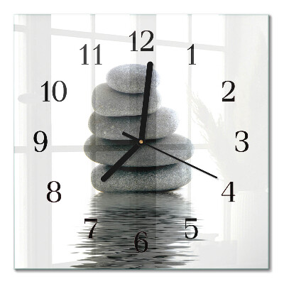 Quadrato orologio in vetro decorativo Pietre