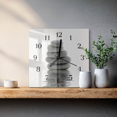 Quadrato orologio in vetro decorativo Pietre