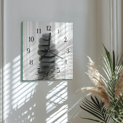 Quadrato orologio in vetro decorativo Pietre