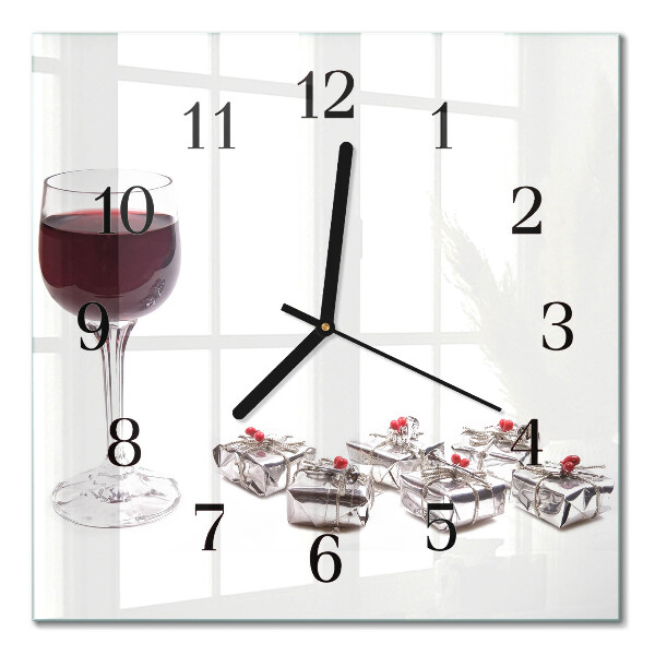 Quadrato orologio da parete Un bicchiere di vino