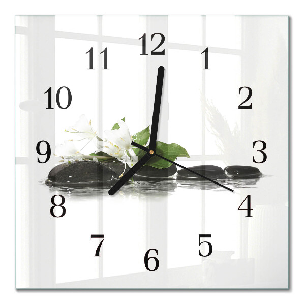 Quadrato orologio in vetro decorativo Pietre Zen