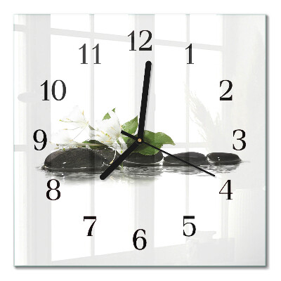 Quadrato orologio in vetro decorativo Pietre Zen