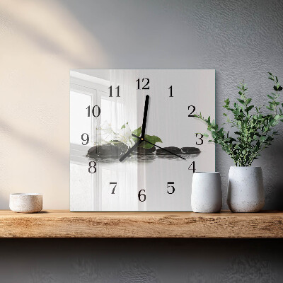 Quadrato orologio in vetro decorativo Pietre Zen
