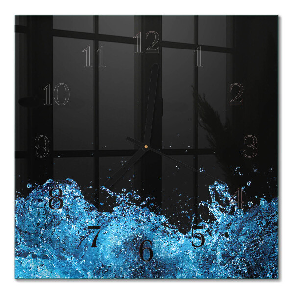 Quadrato orologio in vetro decorativo Acqua