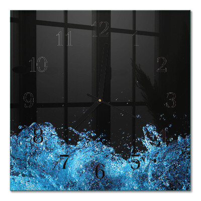 Quadrato orologio in vetro decorativo Acqua