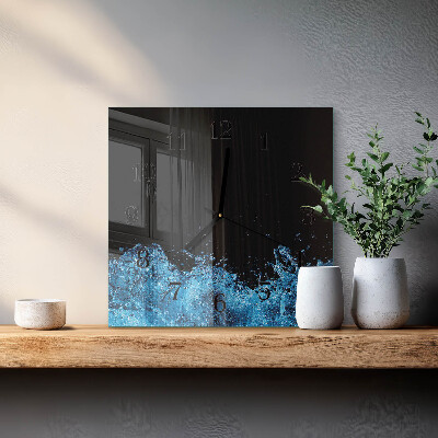 Quadrato orologio in vetro decorativo Acqua