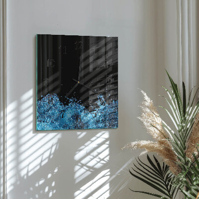Quadrato orologio in vetro decorativo Acqua
