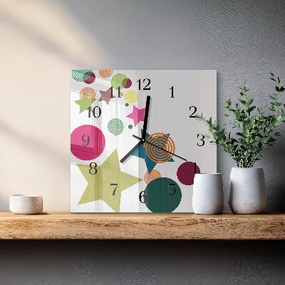 Quadrato orologio in vetro decorativo Stelle