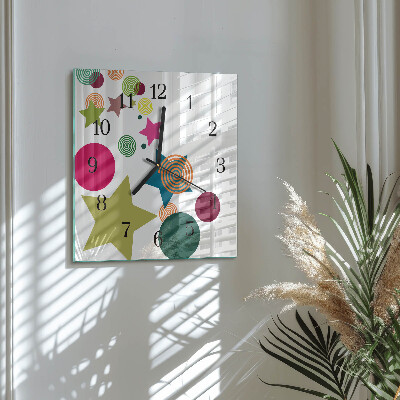 Quadrato orologio in vetro decorativo Stelle