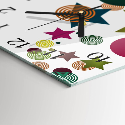 Quadrato orologio in vetro decorativo Stelle