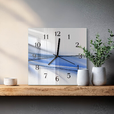 Quadrato orologio in vetro decorativo Linee astratte
