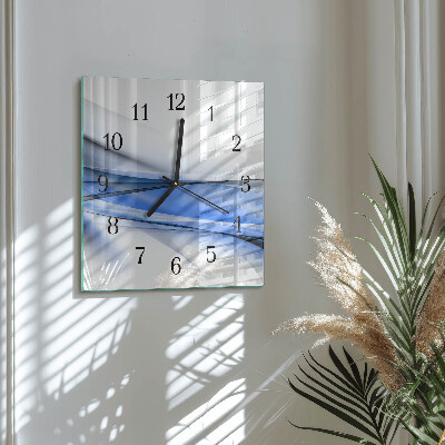 Quadrato orologio in vetro decorativo Linee astratte