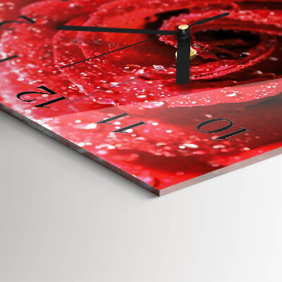 Quadrato orologio in vetro decorativo Rosa