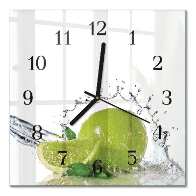 Orologio quadrato in vetro Acqua con lime