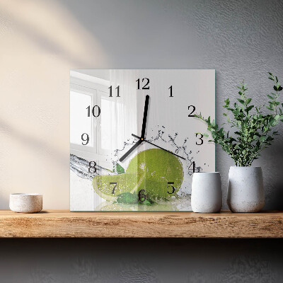 Orologio quadrato in vetro Acqua con lime