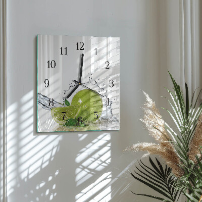 Orologio quadrato in vetro Acqua con lime