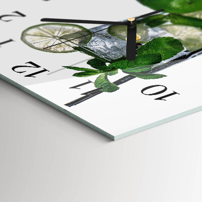 Quadrato orologio in vetro decorativo Lime e menta
