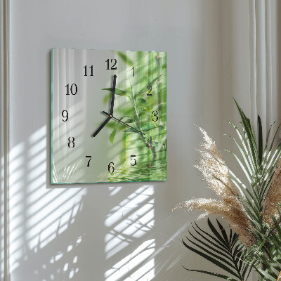 Orologio quadrato in vetro Bambù