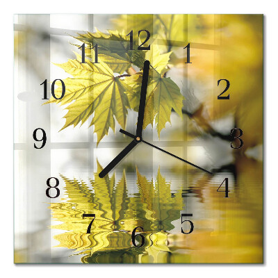 Quadrato orologio da parete Foglia d'acero