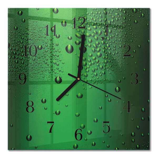 Quadrato orologio in vetro decorativo Gocce d'acqua
