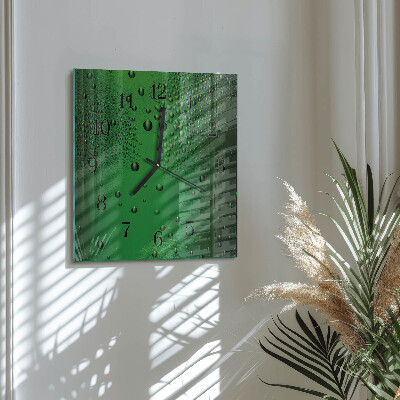 Quadrato orologio in vetro decorativo Gocce d'acqua