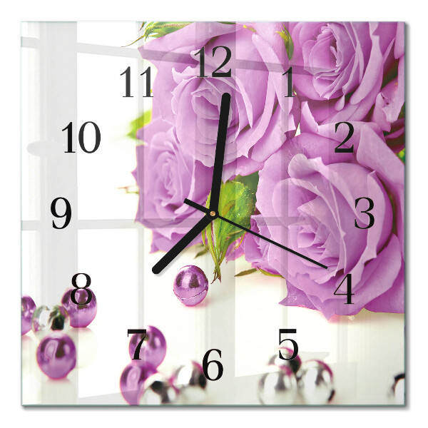 Orologio quadrato in vetro Rose