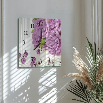 Orologio quadrato in vetro Rose