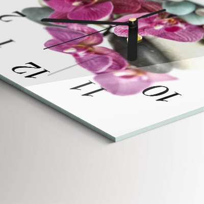 Quadrato orologio da parete Orchidee