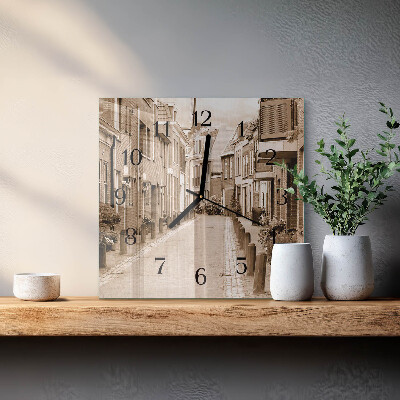 Orologio quadrato in vetro Viale Seppia