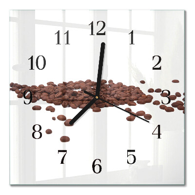 Orologio quadrato in vetro Chicchi di caffè