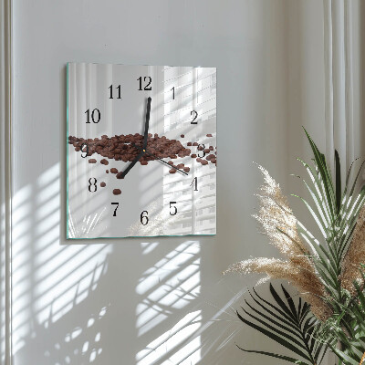 Orologio quadrato in vetro Chicchi di caffè