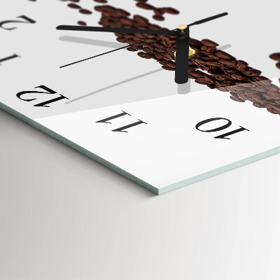 Orologio quadrato in vetro Chicchi di caffè