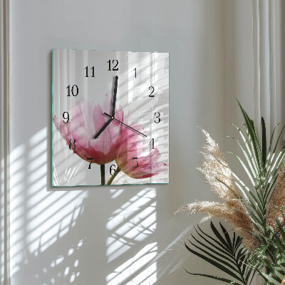 Quadrato orologio da parete Tulipani