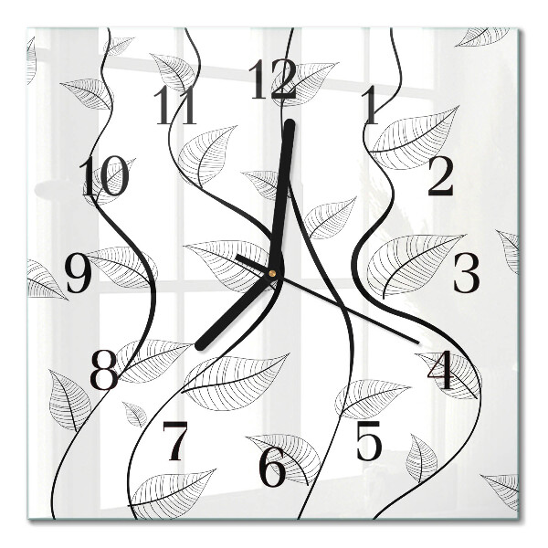 Orologio quadrato Arte delle foglie