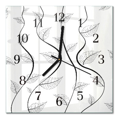 Orologio quadrato Arte delle foglie