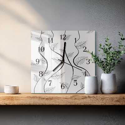 Orologio quadrato Arte delle foglie