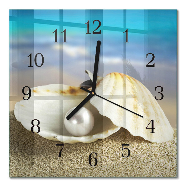 Quadrato orologio in vetro decorativo Perla in conchiglia