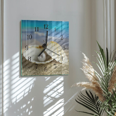Quadrato orologio in vetro decorativo Perla in conchiglia