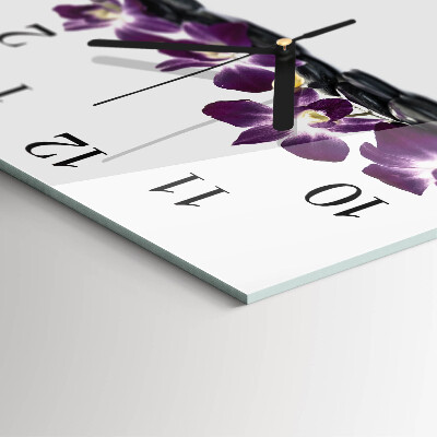 Orologio quadrato in vetro Orchidea