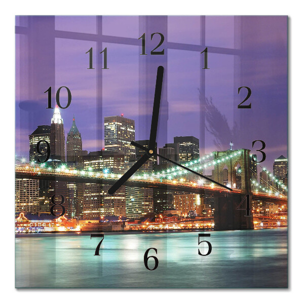 Quadrato orologio in vetro decorativo Il ponte all'orizzonte