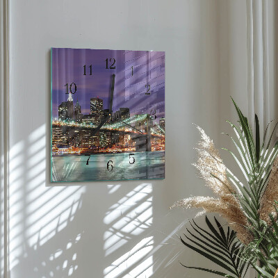 Quadrato orologio in vetro decorativo Il ponte all'orizzonte