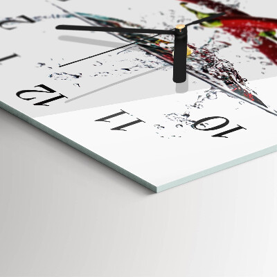 Orologio quadrato in vetro Peperoncini