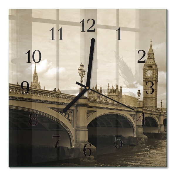 Orologio quadrato Ponte in seppia