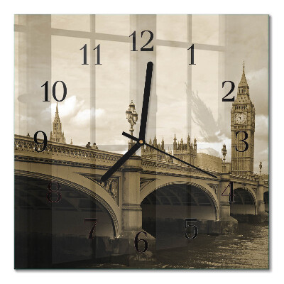 Orologio quadrato Ponte in seppia