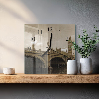 Orologio quadrato Ponte in seppia