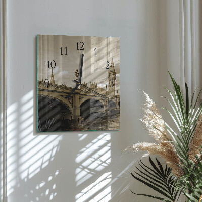 Orologio quadrato Ponte in seppia
