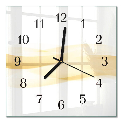 Quadrato orologio in vetro decorativo Onda astratta