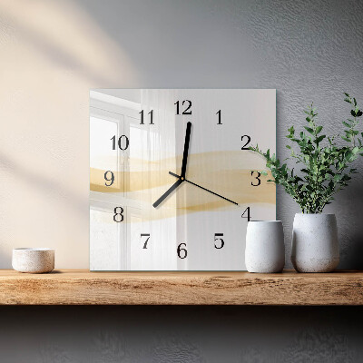 Quadrato orologio in vetro decorativo Onda astratta