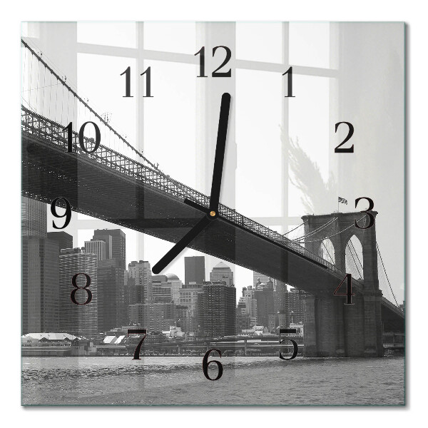 Quadrato orologio in vetro decorativo Ponte