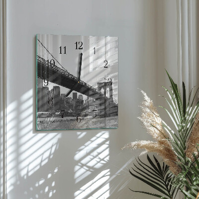 Quadrato orologio in vetro decorativo Ponte